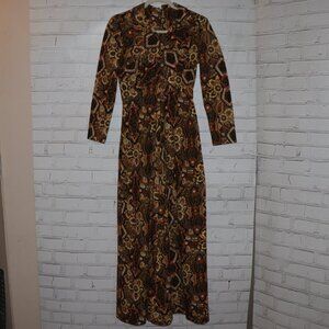 🧡🖤🍂 VINTAGE 70s MAXI DRESS · “IT’S BETTER” · XS · 52" ✨